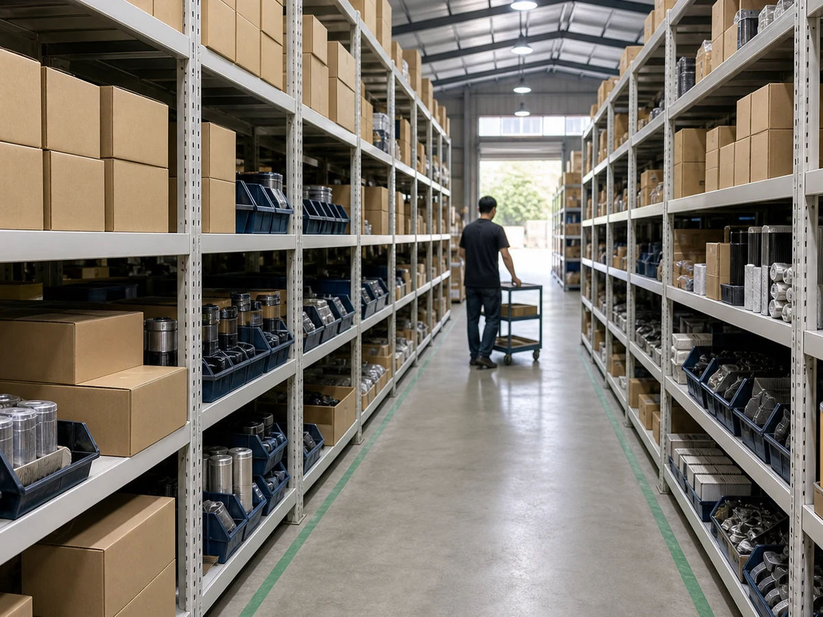 Organised automotive parts warehouse
